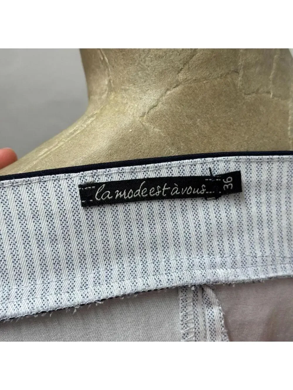 Vintage La Mode Est À Vous Avant-Garde Pinstripe Bubble Mini Dress - Picture 7 of 8